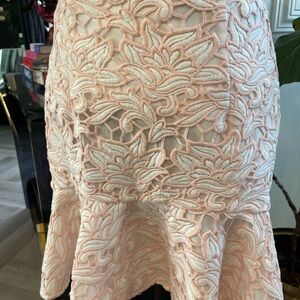 Club Monaco Pink Embellished Trumpet Midi Skirt